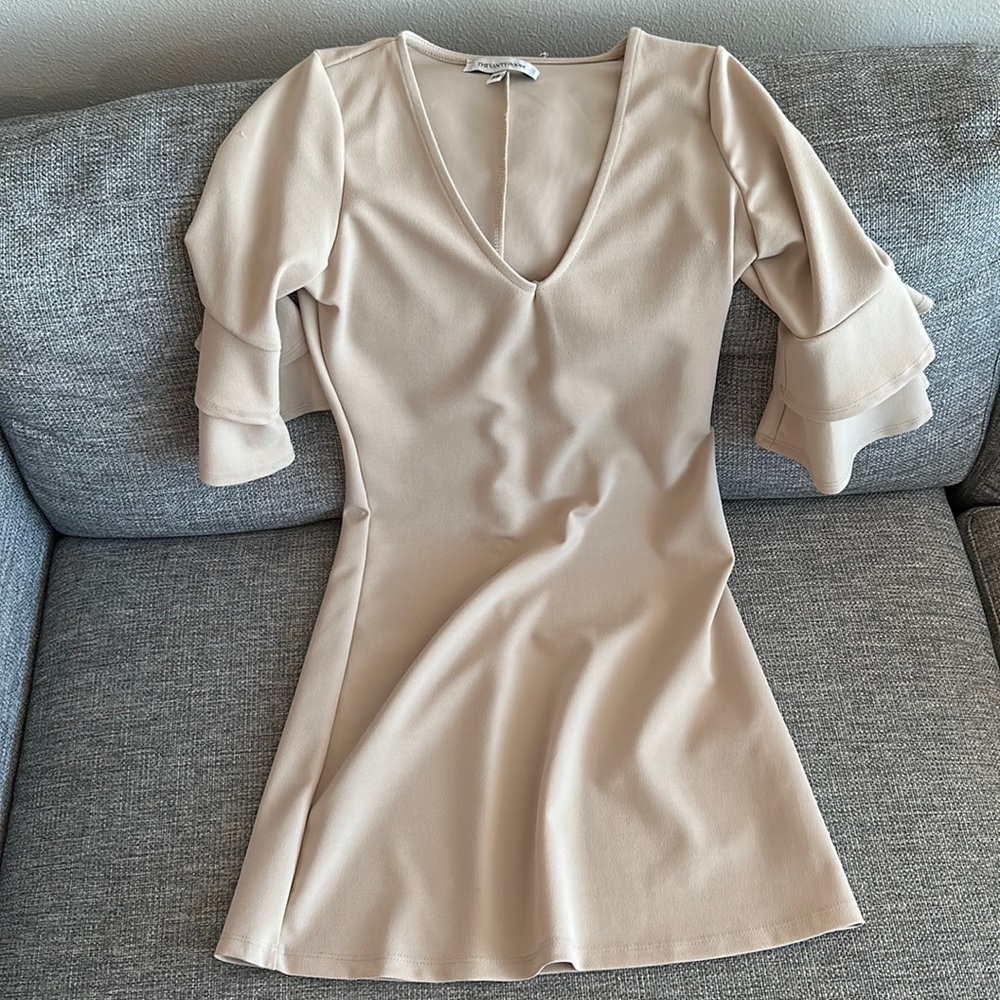 Ruffle sleeve mini dress